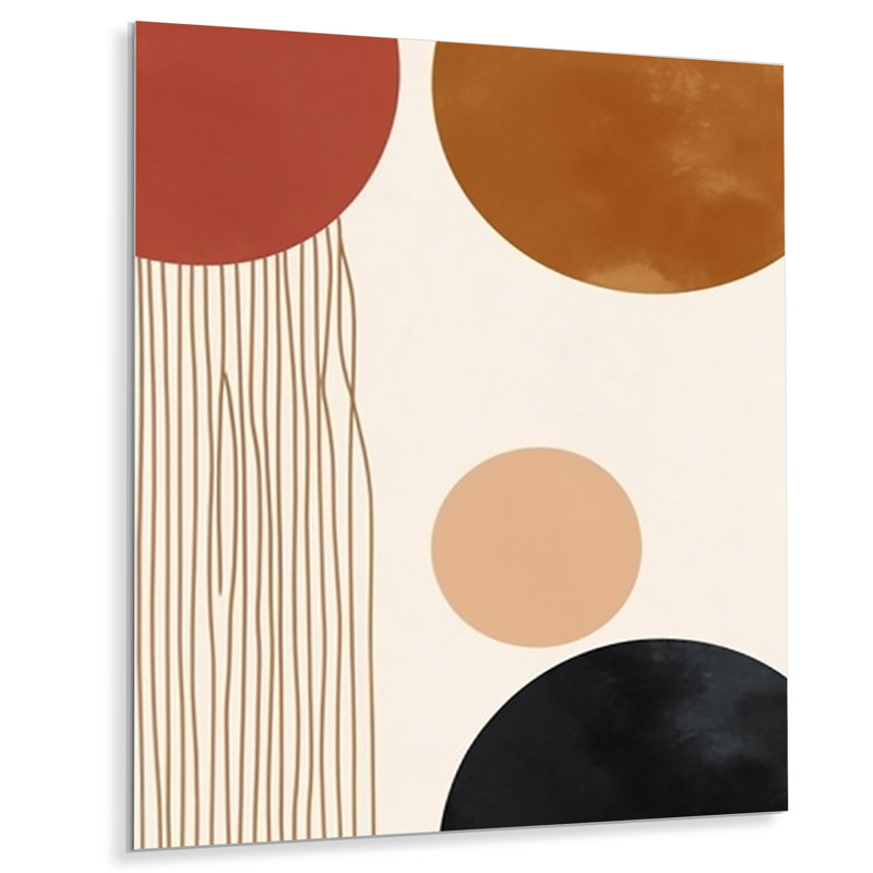 Beige minimaliste motif bohème 3 - art mural en métal minimalisme, H 20 po x l 12 po x P 1 po