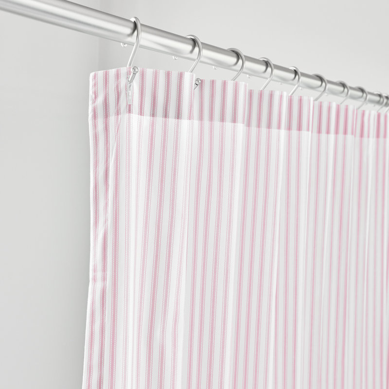 Blass Ticking Striped Shower Curtain, Petal