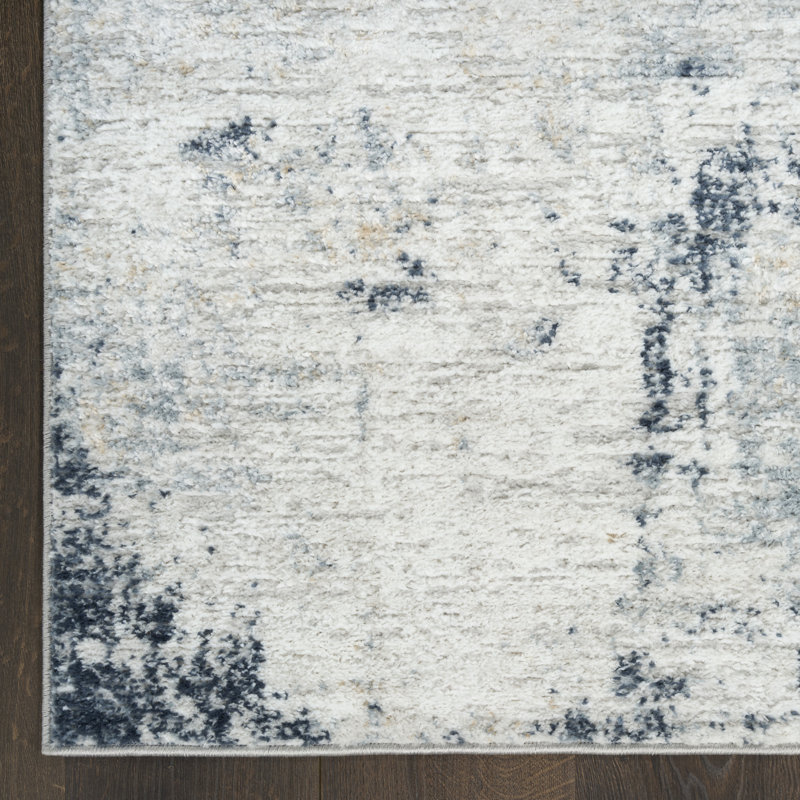 Leuchte Grey Navy Modern Indoor Rug, Rectangle 4' x 6'