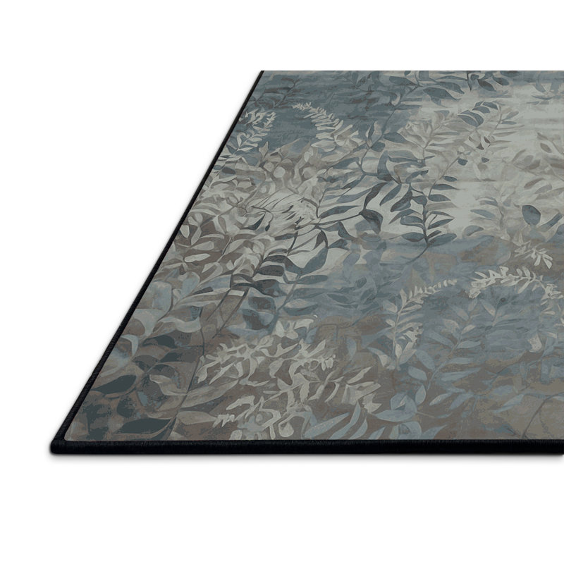Tapis gris soyeux et moelleux, Rond 5 pi