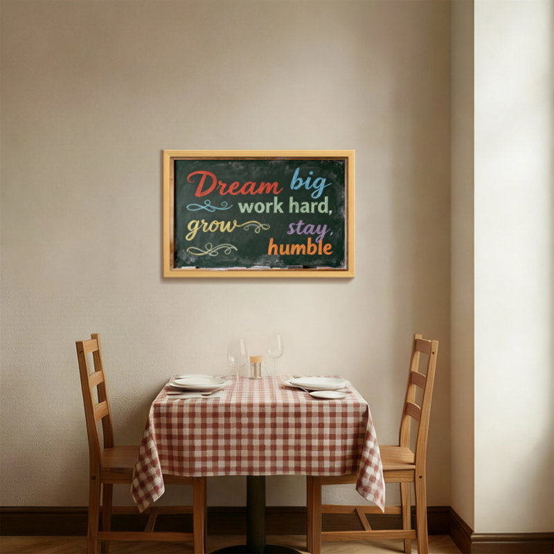Texte et chiffres «Dream Big Work Hard Grow Stay Humble», H 12 po x l 18 po