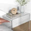 Table d'appoint en acrylique transparent de 53 cm de long, polyvalente pour la maison. Bureau d'appoint en cascade transparent de style contemporain.