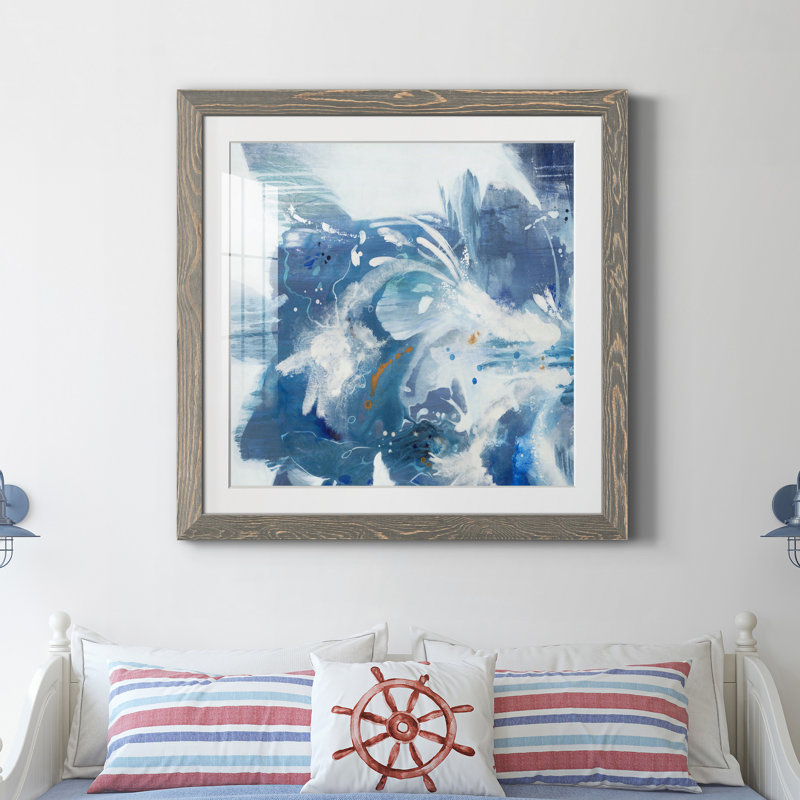 Blue Velveteen - Reproduction d'art sur papier encadrée, H 27,5 po x l 27,5 po x P 1,5 po, Papier gris