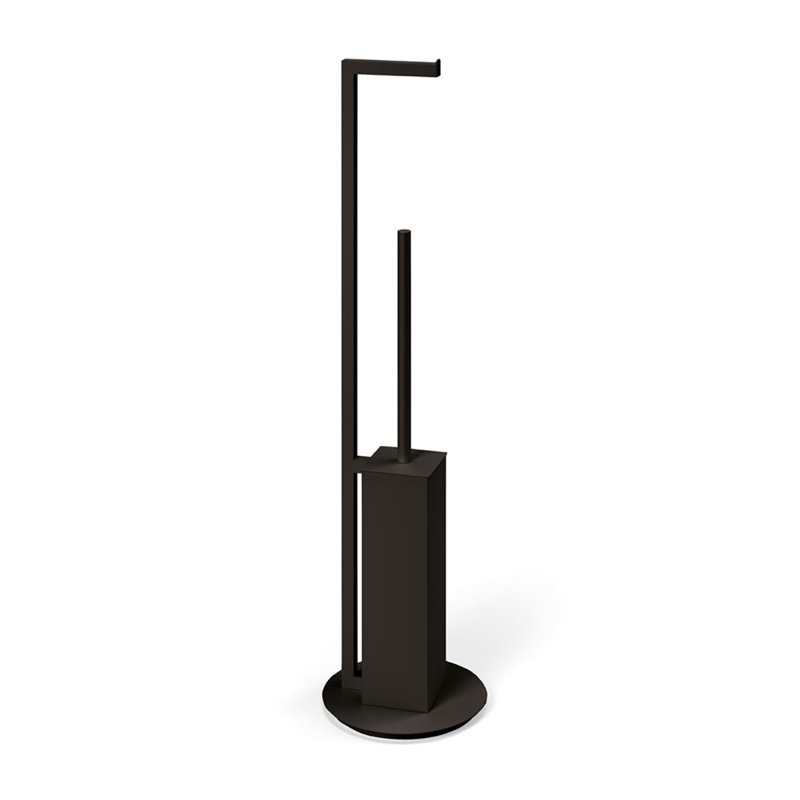 Gerla 30" Metal Toilet Brush Set, Matte Black