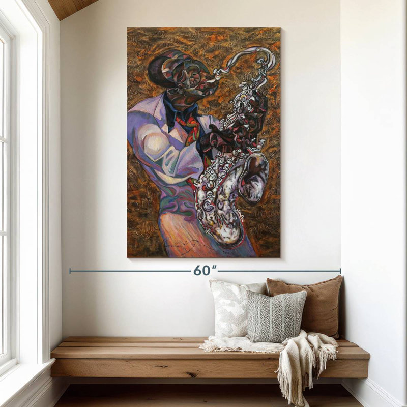 Leisha Saxophonist, 51" H x 34" W