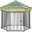 Parc pour chien 48 po x 41 po, cage en métal robuste avec toit, porte verrouillable et construction stable