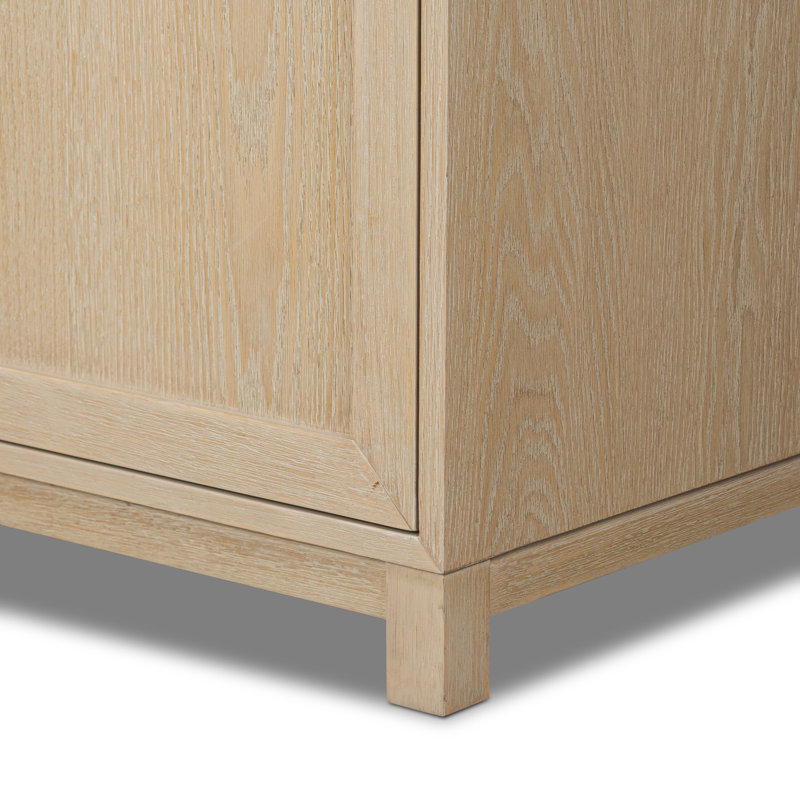 Millie Double Vanity-Satin Drifted Black Veneer, Satin Bleached Oak Veener