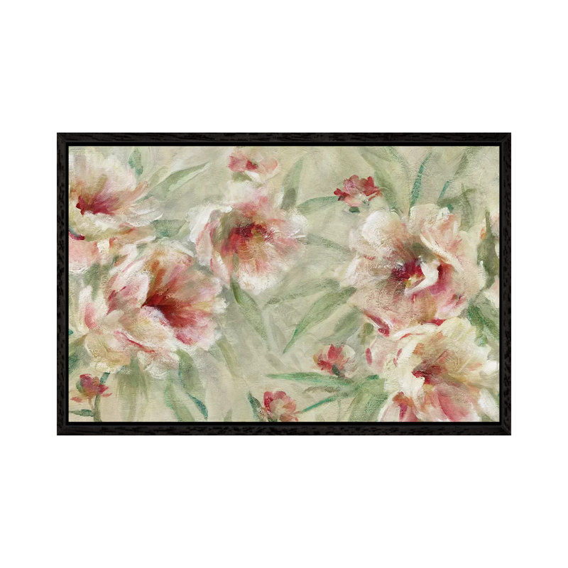 Peony Pleasure by Carol Robinson - Painting on Canvas, Black Framed, 66.04 cm H x 45.72 cm W
