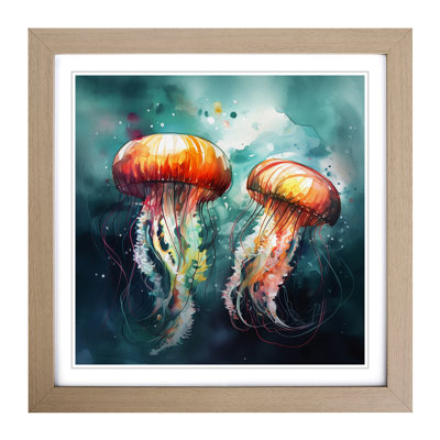 Jellyfish Abstract No.1 - Single Picture Frame Print on Wood
