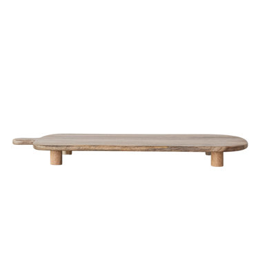 Mango Wood Footed Cheese/Serving Board With Handle
