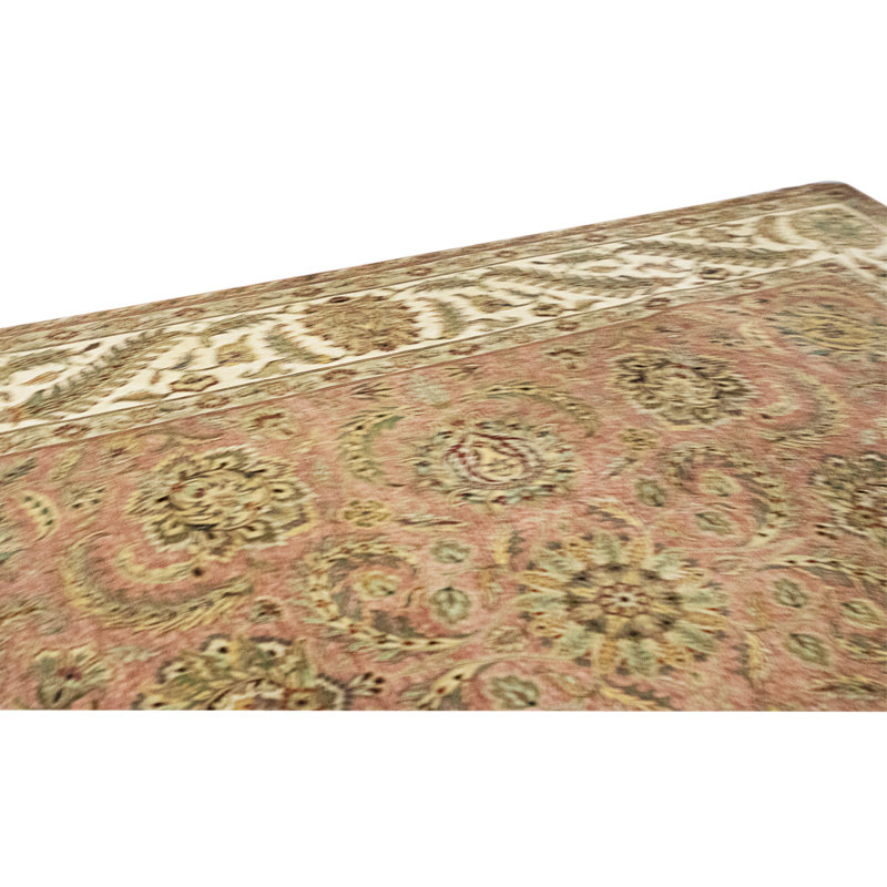 High-Quality Hand-Knotted Rust And Cream Area Rug