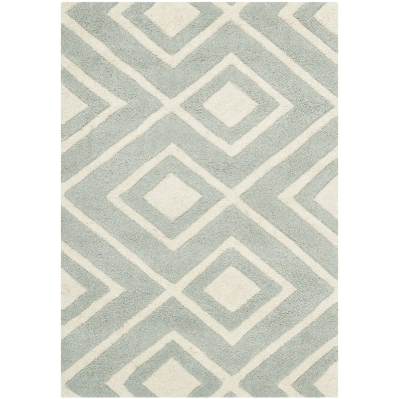 Deedie Hand Tufted Wool Geometric Rug, Rectangle 2' x 3'