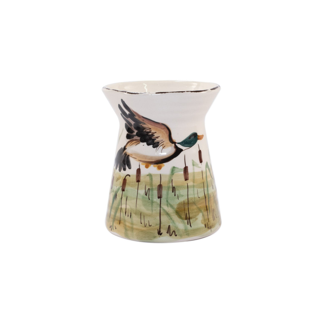 Wildlife Earthenware Round Utensil Crock VIETRI