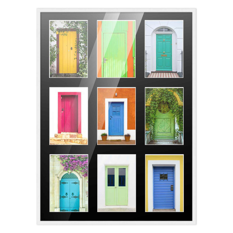 Cadre en bois, 5 po x 7 po, 17,5 po x 23,5 po, Blanc / noir