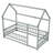 Grey Twin House Floor Bed Rubber Wood Roof Safety Rails-2127696809