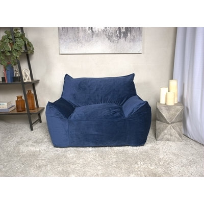 Velveteen Bean Bag Chair With Armrests