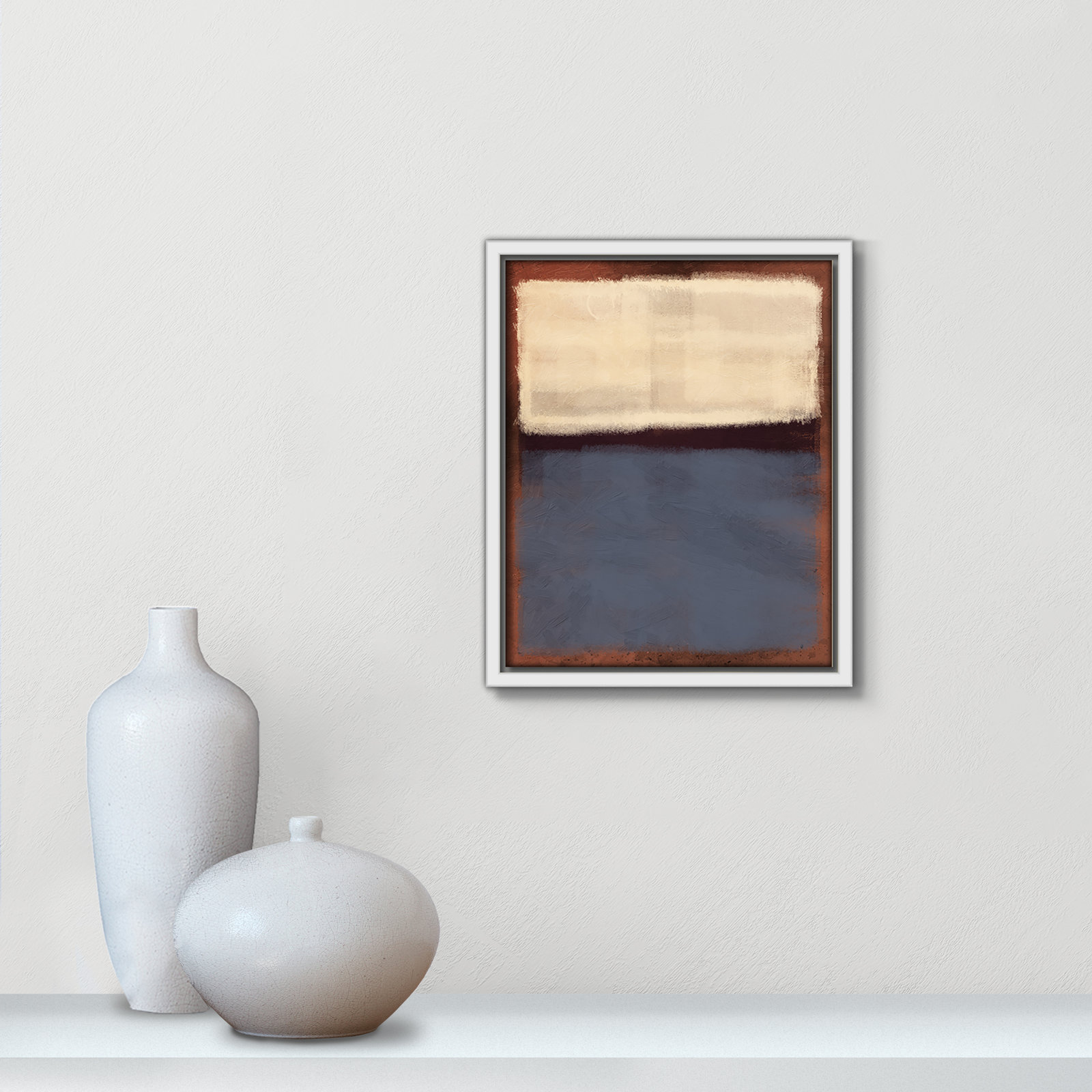 Coronado "Alabaster Burst" Painting, 11.5" H x 9.5" W x 2" D, White Framed