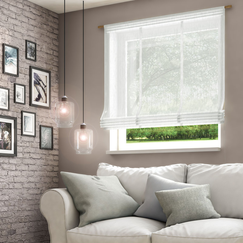 Byrnside Semi Sheer Roman Shade, Yellow, 140cm L x 120cm W