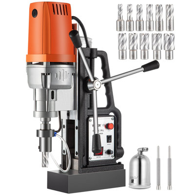 Perceuse magnétique à perceuse magnétique 1450W avec fraise annulaire de 2 pouces de diamètre ennuyeux 2900 LBS 11 pièces HSS Bits
