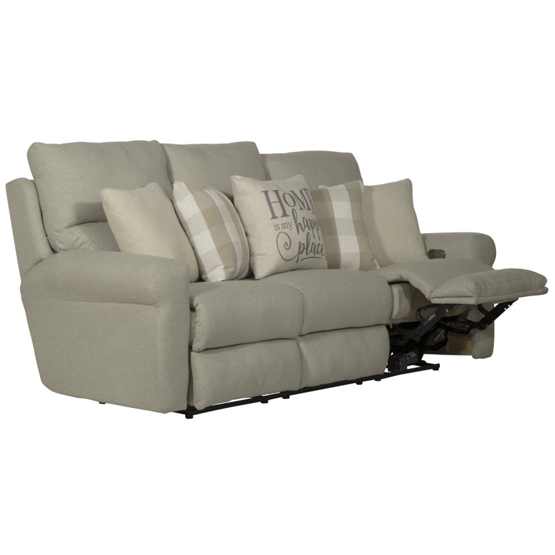 Aneeta Lay Flat Reclining Sofa, Beige, Power
