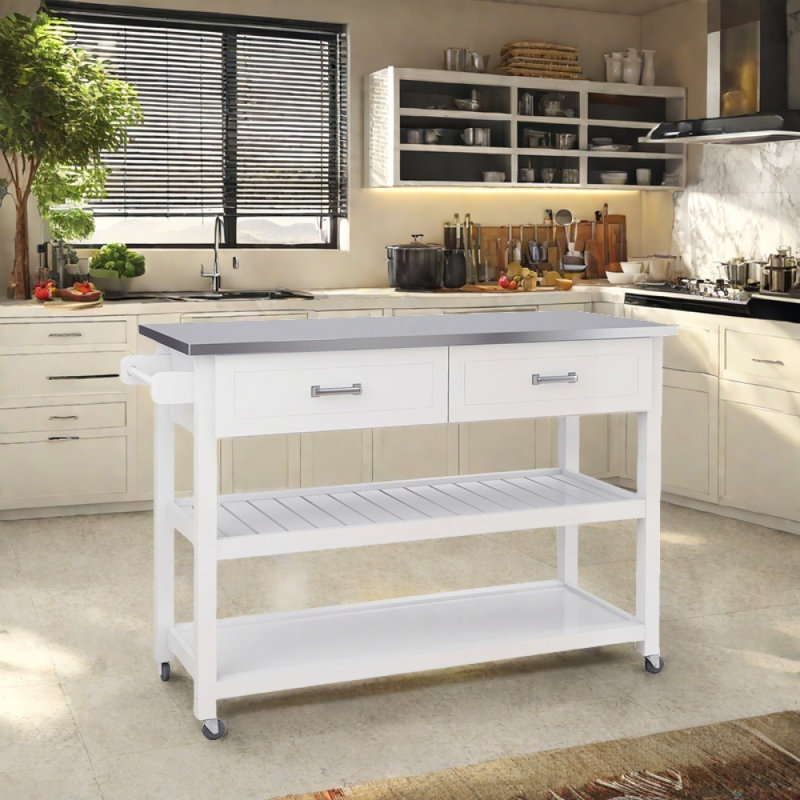 Kicthen Cart with Stainless Steel Table Top