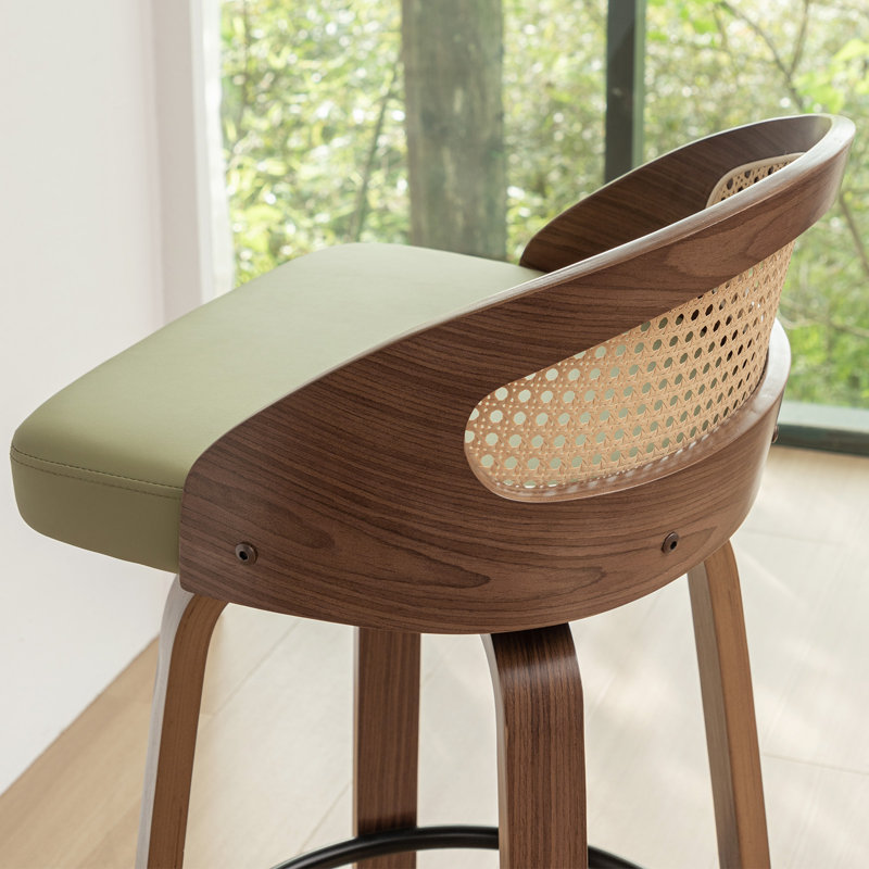 Leeana Swivel Bar Stool, Green, Counter Stool (66cm Seat Height)