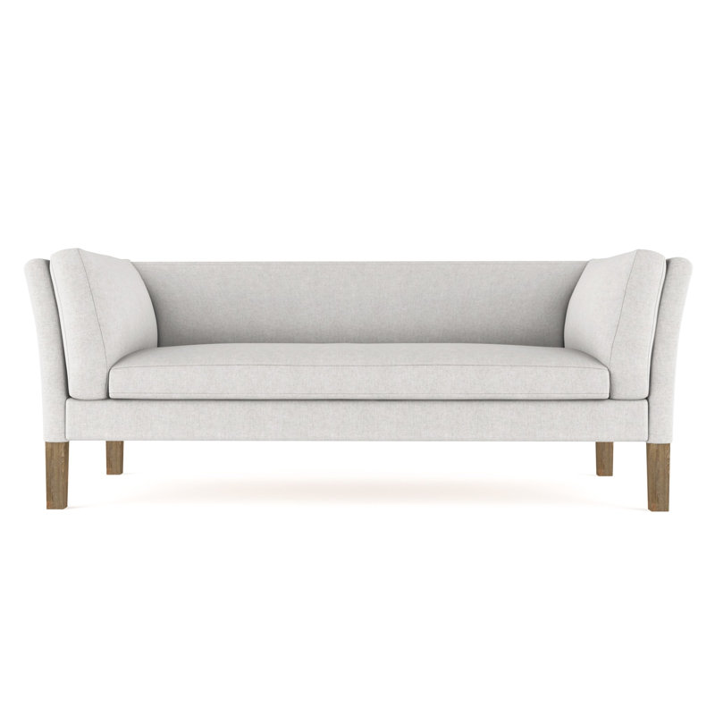 Charlton Flared Shelter-Arm Sofa, 31" H x 72" W x 33" D, Vintage Leather Graphite, Natural