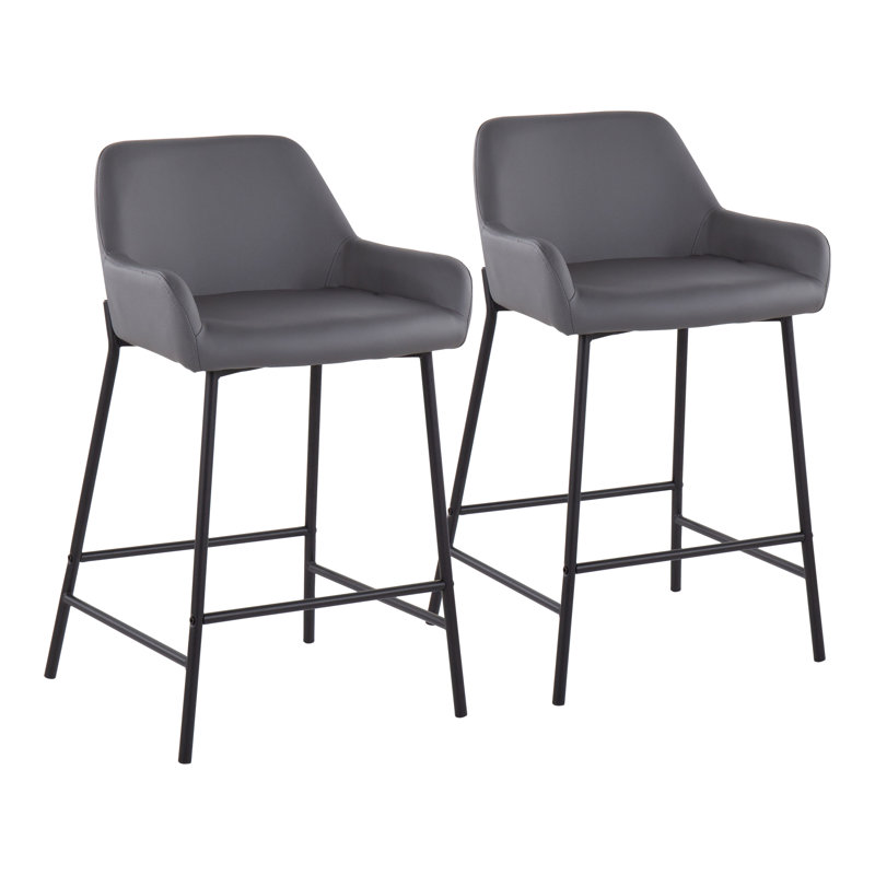 Tabouret de bar et de comptoir Cassiopeia, gris, Tabouret de comptoir (siège d’une hauteur de 24, Noir