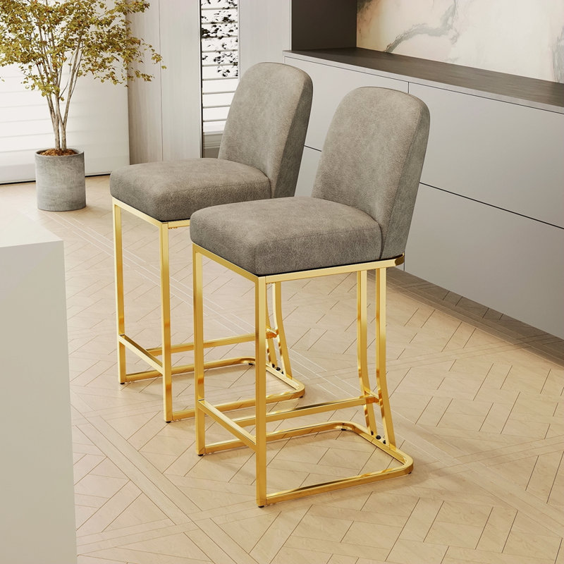 Ensemble de 2 chaises de bar de style moderne avec une conception simple, des tabourets hauts confortables au design créatif et des chaises de salle à manger flexibles convenant aux bars, aux restaurants ou aux comptoirs de cuisine