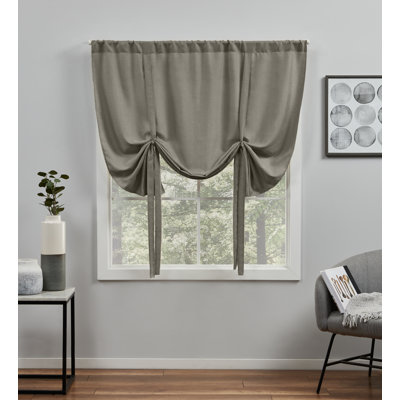 Exclusive Home Loha Light Filtering Rod Pocket Tie Up Shade