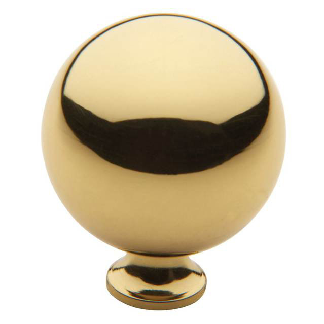 1 1/2" Diameter Round Knob, Polished Brass