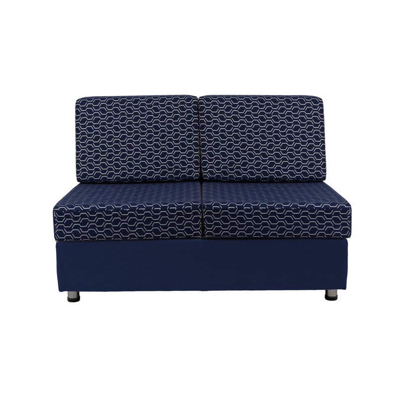 Canapé d'extérieur sans accoudoirs avec Sunbrella - Adoption indigo / toile bleu marine