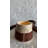 Leather Decorated Travertine Large Candle Holder