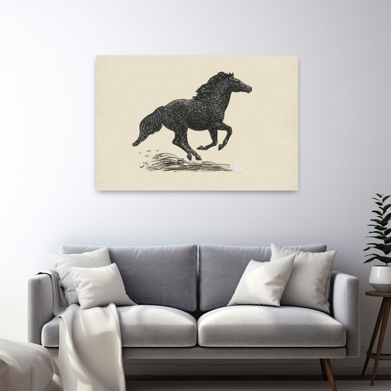 Art contemporain Art cheval contemporain, H 32 po x l 48 po