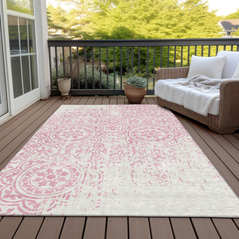 Lamanna Washable Oriental Indoor / Outdoor Rug, Rectangle 9' x 12'