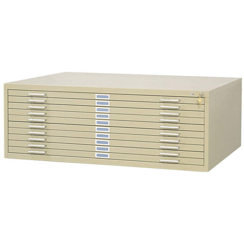 Ten-Drawer Flat File Filing Cabinet, Tropic Sand