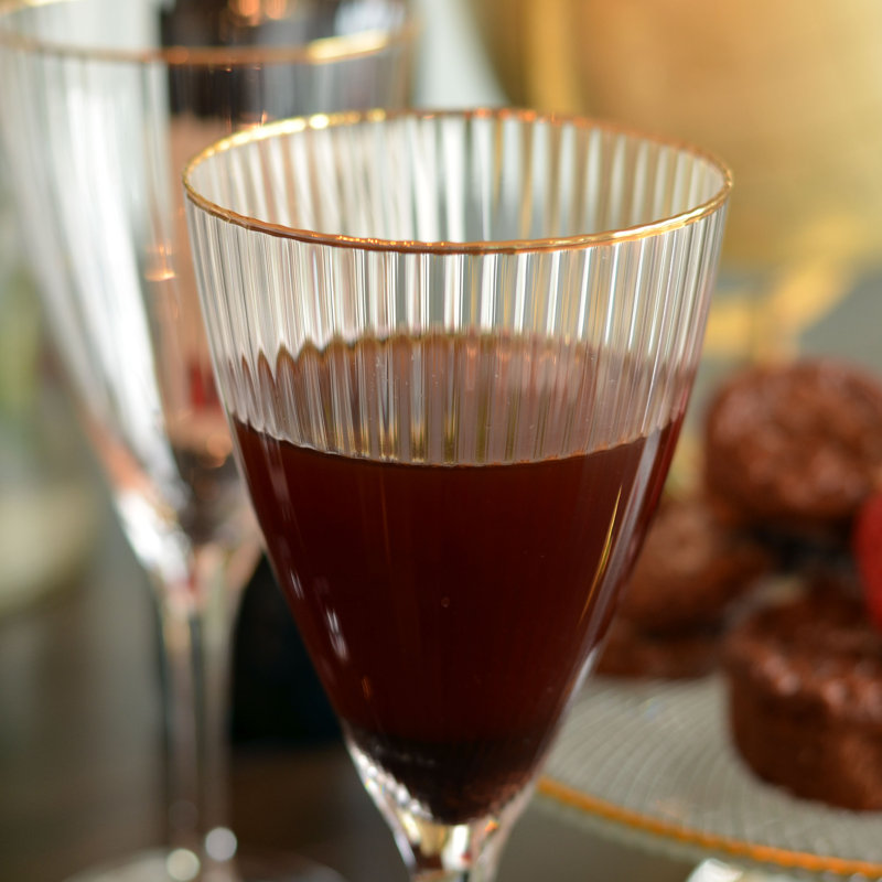 Verres à vin dorés Mid Century