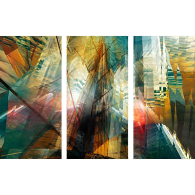 'Manhattan Atrium Triptych' by Scott J. Menaul 3 Piece Graphic Art on Wrapped Canvas Set