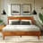  Acacia Aurora Premium Solid Wood Platform Bed Frame and High Headboard, Queen Bed Frame with Headboard Included, Mid Century Modern Bed Frame-82628788-82628789