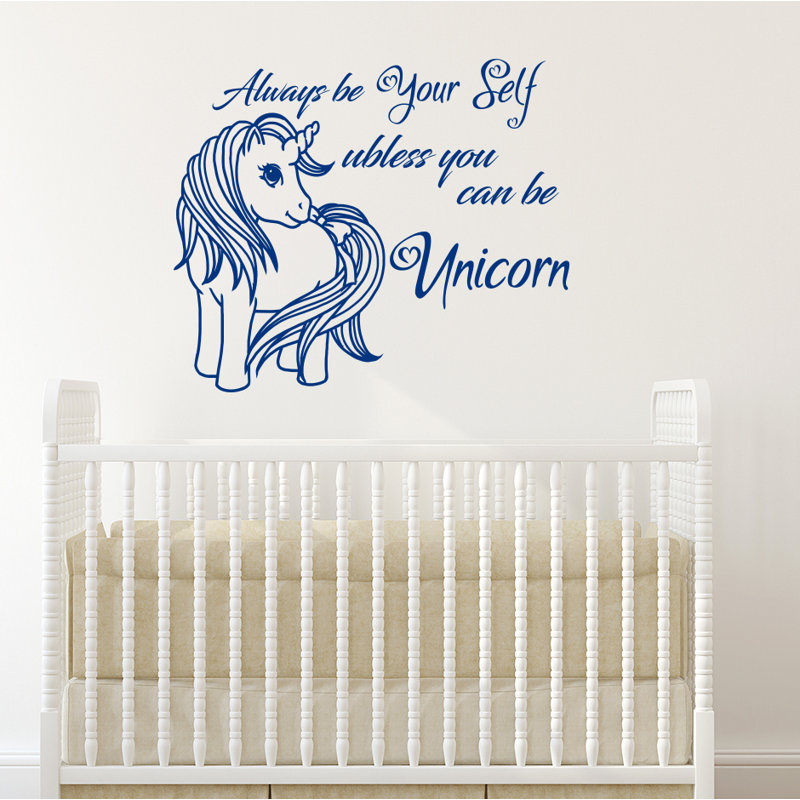 Décalcomanie murale chambre de bébé licorne, Bleu