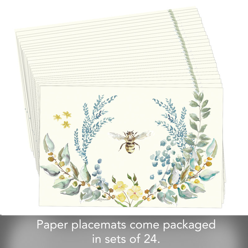Bee Crest 24-Sheet Premium Paper Placemats