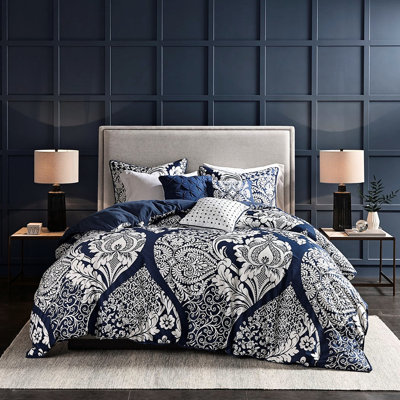 Housse de couette 6 pièces pour très grand / très grand lit, très grand imprimé très délicat, lavable à la machine