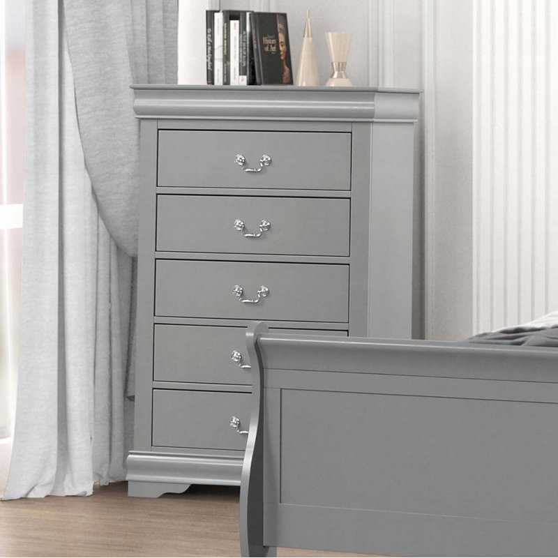5 Drawer Dresser, Gray