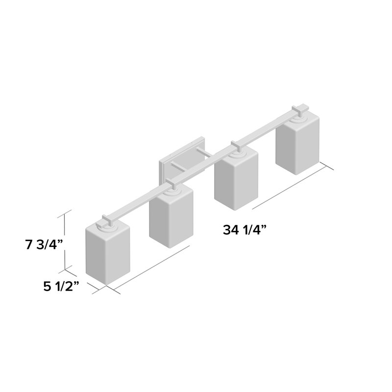 Éclairage pour meuble-lavabo 4 lumières 60w Donatelli, Chrome poli