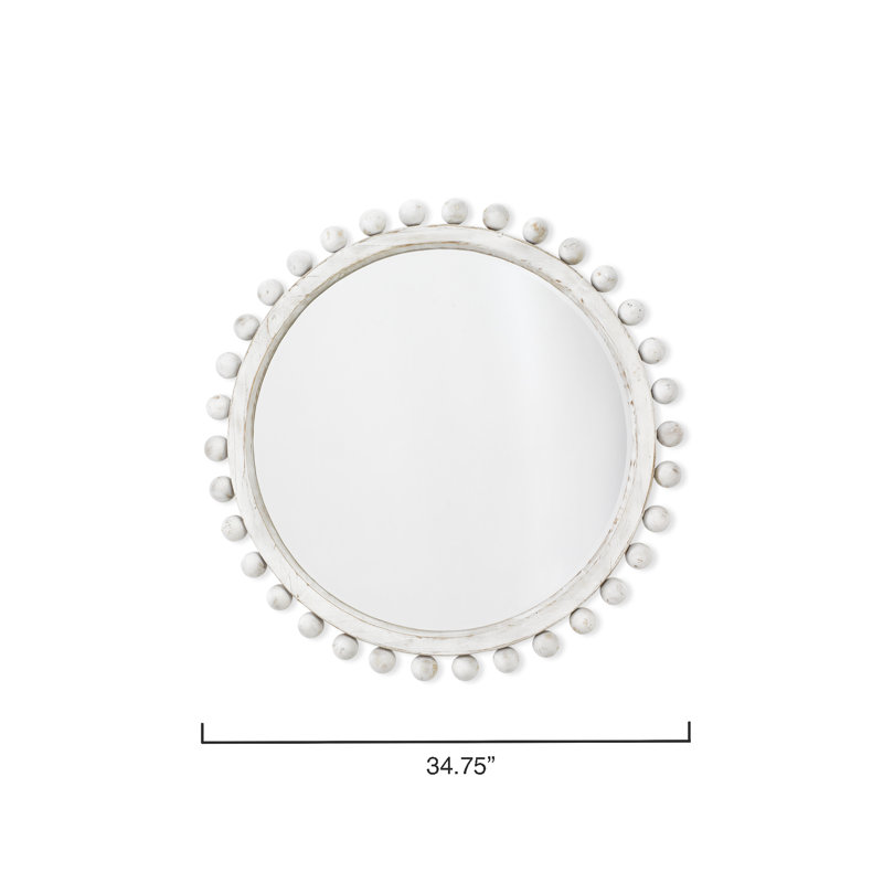 Miroir d'appoint mural Whitt Sunburst, Blanc délavé