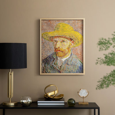 Reproduction abstraite vintage encadrée XIXème - bois massif