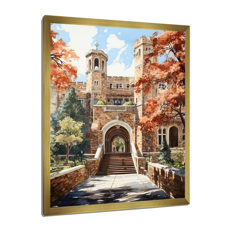 Université Crumlin Stanford extrêmement détaillée I, H 40 po x l 30 po x P 1,5 po, Encadrement doré