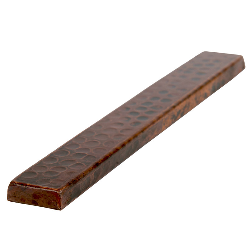 Carreau de cuivre martelé 1 po x 8 po - quantité 8