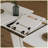 Modern expandable dining table with U-shaped legs