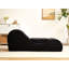Chaise longue avec mousse haute, conception ergonomique, housse amovible lavable en noir chaise noire, noyau en mousse,-130844444